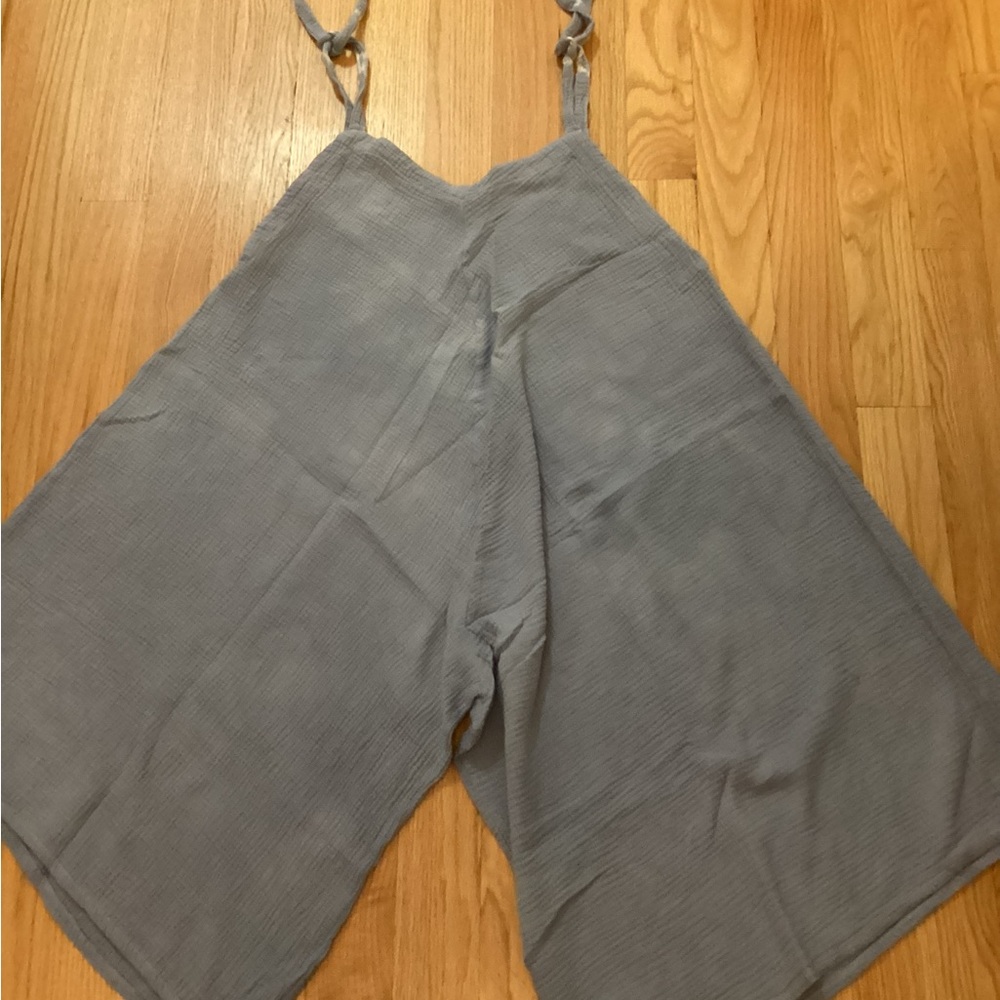 Oversized wide leg Cornflower Blue Cotton Jumpsuit